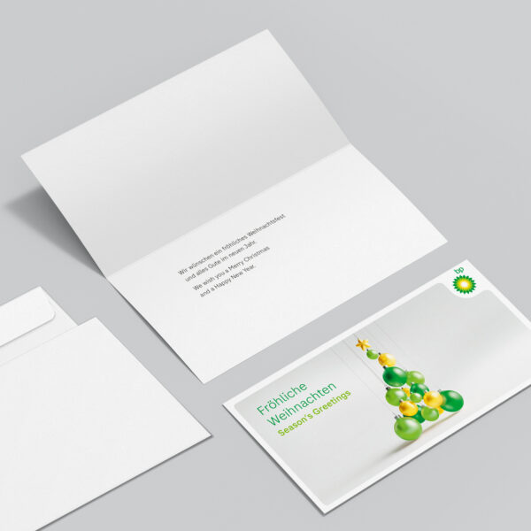 bp Weihnachtskarte mit Grußtext innen